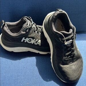 Hoka Black Running Shoes with White Highlights